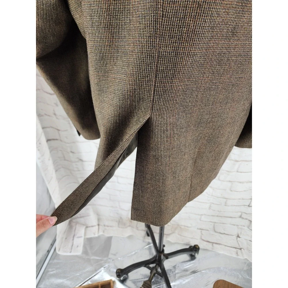Tweed Jacket 44R Brown 100% Wool Marled Blazer Sport‎ Coat Old Money Academia